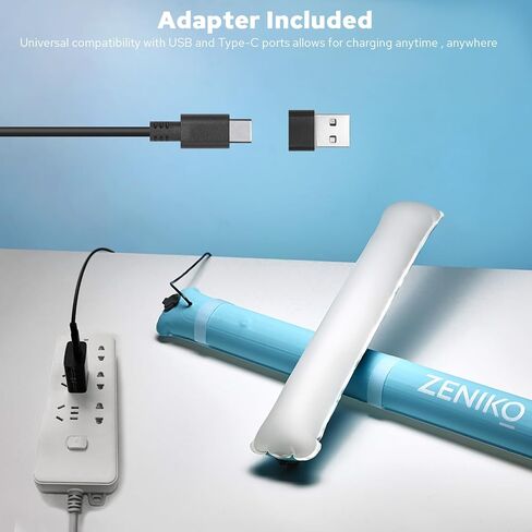 OT80Bi Pro ثنائي اللون قابل للنفخ LED أنبوب ضوء، 15 وات محمول باليد 3000K-6500K ضوء كاميرا LED مع شحن USB للتصوير الفوتوغرافي، والتخييم، وأضواء خيمة السفر (80 سم/31.5 بوصة) in Kuwait