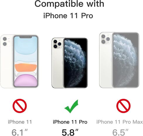 JETech Matte Case for iPhone 11 Pro 5.8-Inch, Shockproof Military Grade Drop Protection, Frosted Translucent Back Phone Cover, Anti-Fingerprint (Black) in Saudi Arabia