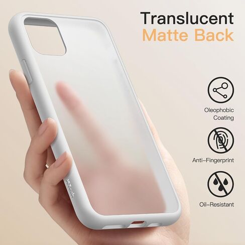 JETech Matte Case for iPhone 11 Pro 5.8-Inch, Shockproof Military Grade Drop Protection, Frosted Translucent Back Phone Cover, Anti-Fingerprint (Black) in Saudi Arabia