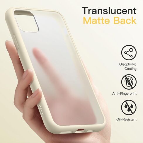 JETech Matte Case for iPhone 11 Pro 5.8-Inch, Shockproof Military Grade Drop Protection, Frosted Translucent Back Phone Cover, Anti-Fingerprint (Black) in Saudi Arabia
