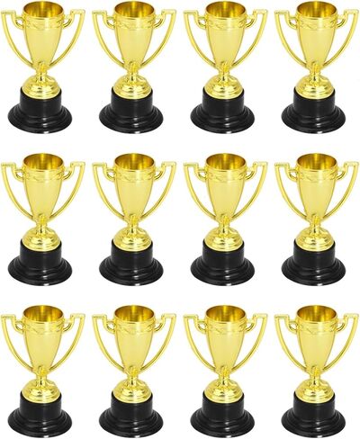 SenseYo24 Pack Mini Trophies Cups, Gold Trophy Award, Plastic Trophies for Kid, 4 Inch Award Trophies for Kids Party Favors, Winning Prizes in Kuwait