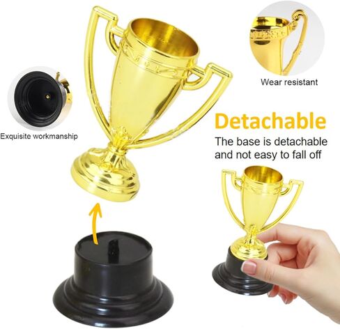 SenseYo24 Pack Mini Trophies Cups, Gold Trophy Award, Plastic Trophies for Kid, 4 Inch Award Trophies for Kids Party Favors, Winning Prizes in Kuwait