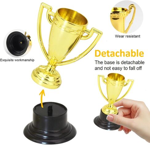 أكواب SenseYo24 Pack Mini Trophies، جائزة الكأس الذهبية، جوائز بلاستيكية للأطفال، جوائز جوائز 4 بوصة لهدايا حفلات الأطفال، الفوز بجوائز in Kuwait