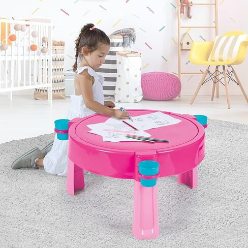 : 3-in-1 Activity Sand & Water Play Table – Blue & Red - Indoor & Outdoor Table W/Lid, Muti-Purpose, Craft Table, Store Toys, 29" H, Kids Ages 2-8 in Saudi Arabia