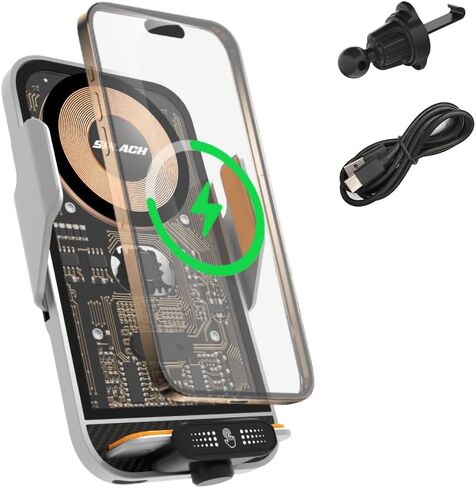 حامل هاتف SPLACH Zippy X للشحن اللاسلكي، حامل هاتف بمستشعر تلقائي، متوافق مع iPhone Samsung Google وجميع الهواتف مقاس 4.7 بوصة - 6.8 بوصة in Saudi Arabia