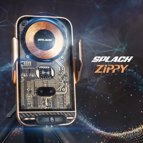 حامل هاتف SPLACH Zippy X للشحن اللاسلكي، حامل هاتف بمستشعر تلقائي، متوافق مع iPhone Samsung Google وجميع الهواتف مقاس 4.7 بوصة - 6.8 بوصة in Saudi Arabia