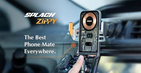 حامل هاتف SPLACH Zippy X للشحن اللاسلكي، حامل هاتف بمستشعر تلقائي، متوافق مع iPhone Samsung Google وجميع الهواتف مقاس 4.7 بوصة - 6.8 بوصة in Saudi Arabia