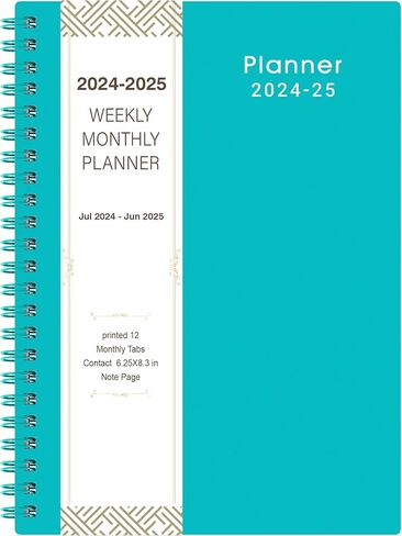 مخطط 2024-2025 - مخطط أكاديمي أسبوعي وشهري 2024-2025، من يوليو 2024 - يونيو 2025، 6.25 × 8.3 بوصة، غطاء مرن، ربط بسلك مزدوج - أسود كلاسيكي، تحسين مهارات إدارة الوقت لديك in Kuwait