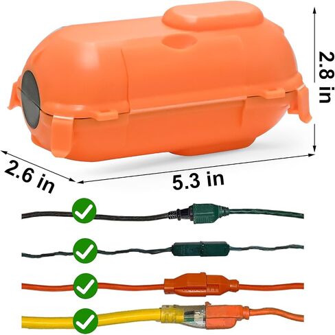 Outdoor Extension Cord Safety Cover with Waterproof Seal, Weatherproof Electrical Connection Box to Protect Outdoor Plug Outlet Socket Christmas Holiday Decoration Light in Saudi Arabia