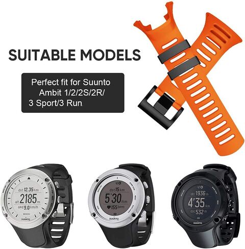 Compatible with Suunto Ambit 3 Watch Band, Soft TPU Replacement Sport Strap Accessory Wristband for Suunto Ambit 3 Sport, 3 Run, 2R, 2S, 2, and 1 in Saudi Arabia