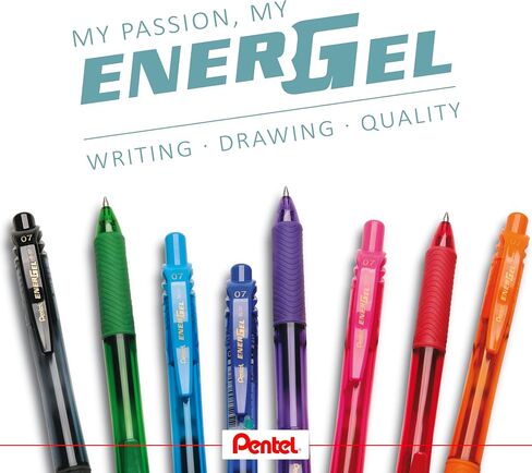 Pentel EnerGel-X Retractable Liquid Gel Pen, 0.7 mm, Blue, Pack of 12 in Saudi Arabia