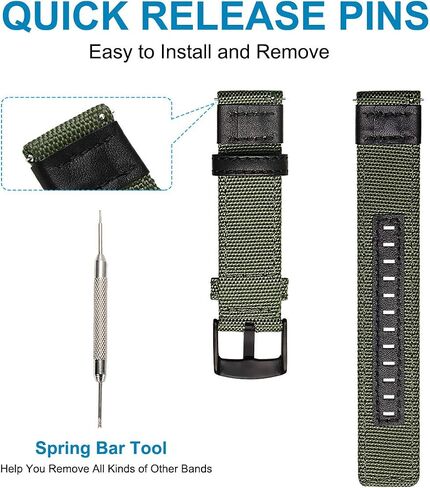 Maxjoy Galaxy Watch 7/Galaxy Watch 6 Band, Galaxy Watch 6 Classic/5 Pro Bands, 20mm Nylon Strap Compatible with Samsung Galaxy Watch 7 6 5 4 3 40mm 41mm 42mm 43mm 44mm 45mm 46mm 47mm, 2 Pack in Saudi Arabia