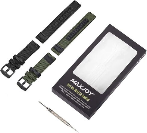 Maxjoy Galaxy Watch 7/Galaxy Watch 6 Band, Galaxy Watch 6 Classic/5 Pro Bands, 20mm Nylon Strap Compatible with Samsung Galaxy Watch 7 6 5 4 3 40mm 41mm 42mm 43mm 44mm 45mm 46mm 47mm, 2 Pack in Saudi Arabia