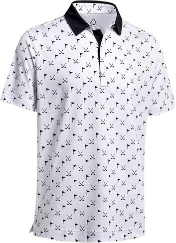 DEOLAX Mens Polo Shirts Moisture Wicking Mens Golf Shirt Quick Dry Mens Golf Polo Short Sleeve Soft Breathable Fashion Prints Golf Shirts for Men in Saudi Arabia