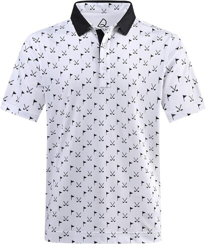 DEOLAX Mens Polo Shirts Moisture Wicking Mens Golf Shirt Quick Dry Mens Golf Polo Short Sleeve Soft Breathable Fashion Prints Golf Shirts for Men in Saudi Arabia
