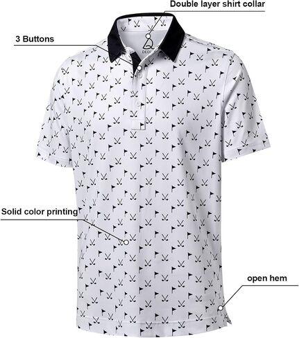 DEOLAX Mens Polo Shirts Moisture Wicking Mens Golf Shirt Quick Dry Mens Golf Polo Short Sleeve Soft Breathable Fashion Prints Golf Shirts for Men in Saudi Arabia