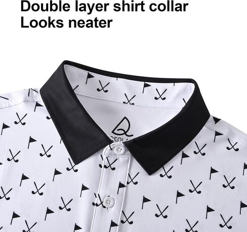 DEOLAX Mens Polo Shirts Moisture Wicking Mens Golf Shirt Quick Dry Mens Golf Polo Short Sleeve Soft Breathable Fashion Prints Golf Shirts for Men in Saudi Arabia