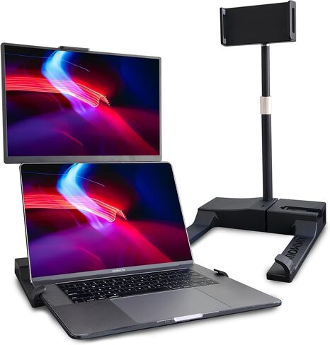 SJP Products UNIMOUNT Mount Your Tablet, Portable Monitor Above Laptop, Fits Large Tablets and Laptops - Dual Screen Setup for Coworking, Work from Home, Sidecar in Saudi Arabia