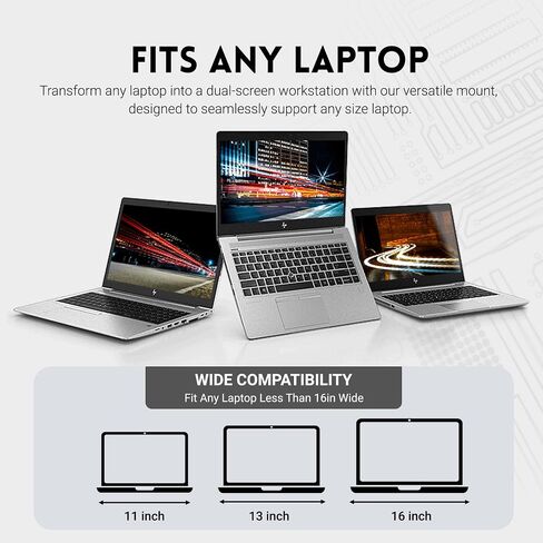 SJP Products UNIMOUNT Mount Your Tablet, Portable Monitor Above Laptop, Fits Large Tablets and Laptops - Dual Screen Setup for Coworking, Work from Home, Sidecar in Saudi Arabia