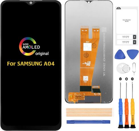 A-MIND لهاتف Samsung Galaxy A04 استبدال الشاشة الأصلية SM-A045F SM-A045F/DS شاشة LCD تعمل باللمس محول رقمي مجموعة إصلاح كاملة، مع أدوات in Saudi Arabia