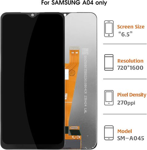 A-MIND لهاتف Samsung Galaxy A04 استبدال الشاشة الأصلية SM-A045F SM-A045F/DS شاشة LCD تعمل باللمس محول رقمي مجموعة إصلاح كاملة، مع أدوات in Saudi Arabia