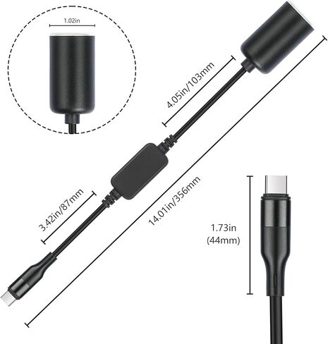 REXUS USB C Male to Car Cigarette Lighter Socket Female Converter 1 Pack, USB C to 12V Power Adapter Cable 18W Max(1P) in Saudi Arabia