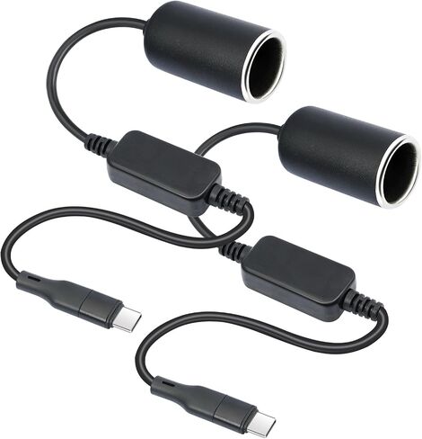 REXUS USB C Male to Car Cigarette Lighter Socket Female Converter 1 Pack, USB C to 12V Power Adapter Cable 18W Max(1P) in Saudi Arabia