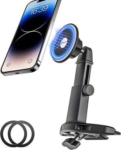 Car CD Slot Phone Mount Magnetic, Car CD Player Phone Holder Mag-Safe with Telescopic Arm [Upgraded Powerful Magnet] for iPhone 15/14/ 13 Series, MagSafe Case & Other Android Phones in Saudi Arabia