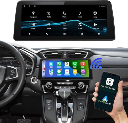 Road Top 12.3 بوصة Android 12 Car Stereo Wireless Carplay لهوندا CRV 2017-2022 سنة، دعم Apple Carplay، Android Auto، AM، FM، Bluetooth، الملاحة، الكاميرا in Kuwait