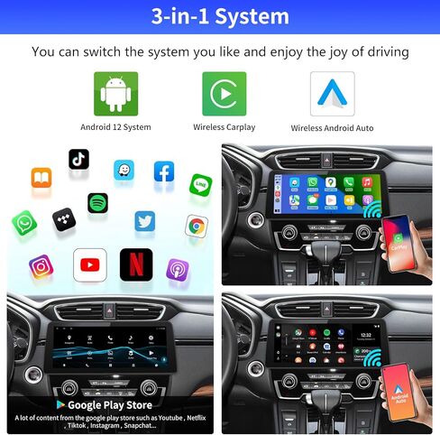 Road Top 12.3 بوصة Android 12 Car Stereo Wireless Carplay لهوندا CRV 2017-2022 سنة، دعم Apple Carplay، Android Auto، AM، FM، Bluetooth، الملاحة، الكاميرا in Kuwait