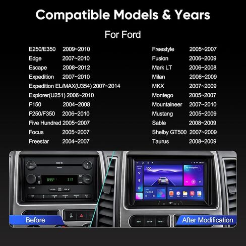 8-inch Android 12 Car Stereo Radio for Ford F150 F250 F350 Escape Expedition Focus Mustang Android Auto Carplay Octo-Core Touch Screen 5G WiFi Bluetooth GPS Navigation in Saudi Arabia