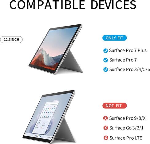 غطاء تابلت رخامي نحيف وخفيف الوزن لجهاز Microsoft Surface Pro 7+، 7، 6، 5، 4، LTE، حافظة حماية صلبة، متوافقة مع لوحة مفاتيح النوع in Saudi Arabia
