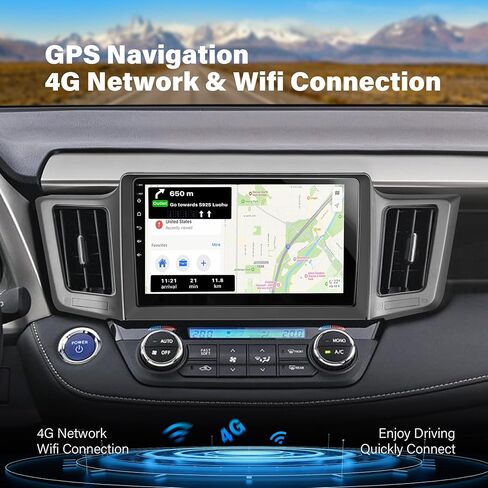 Car Stereo for Toyota RAV4 2013-2019 2GB+32GB Wireless Carplay and Android Auto 4G+WiFi GPS Navigation 10.1 Inch Touchscreen Head Unit with HD Backup Camera/Bluetooth/Miror Link/MIC/RDS/FM/SWC in Kuwait
