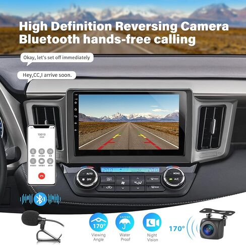 Car Stereo for Toyota RAV4 2013-2019 2GB+32GB Wireless Carplay and Android Auto 4G+WiFi GPS Navigation 10.1 Inch Touchscreen Head Unit with HD Backup Camera/Bluetooth/Miror Link/MIC/RDS/FM/SWC in Kuwait