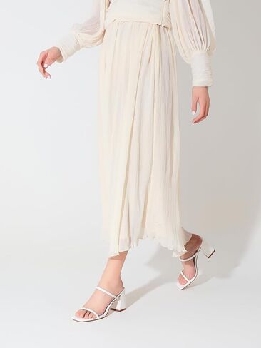 حذاء كعب عالي من Shoe'N Tale للنساء مكون من شريطين بكعب مكتنز وكعب مربع مفتوح عند الأصابع بدون ظهر حذاء سهل الارتداء (9.5، أبيض) in Saudi Arabia
