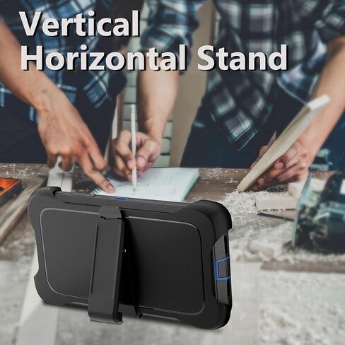 for iPhone 12 Case with Belt Clip and 2 Pack Screen Protector - Military Grade Rugged Full Body Phone Case (Black+Blue)… in Saudi Arabia
