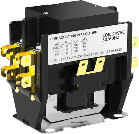 HVAC Motor Contactor,1 Pole Air Conditioner Contactor 40 Amp 24V Coil,Condenser Contactor Compressor Contactor in Saudi Arabia