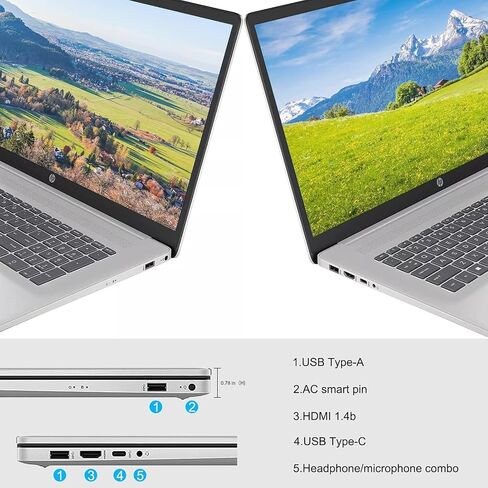 كمبيوتر محمول HP مقاس 17.3 بوصة i7 Business، شاشة لمس HD+، Intel Core i7-1355U، ذاكرة وصول عشوائي 64 جيجابايت، 2 تيرابايت SSD، لوحة مفاتيح بإضاءة خلفية، قارئ بصمات الأصابع، HDMI، Wi-Fi 6، W11P، فضي، مع حزمة SSD خارجية ADATA 512 جيجابايت in Saudi Arabia