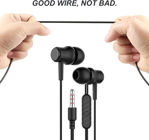 2 Packs（Black+White Wired Earbuds, in-Ear Headphones, 3.5mm Jack Corded Earphone Plug in Earbuds, Earphones with Microphone, Videoconference, for Android, Desktop Compute in Saudi Arabia