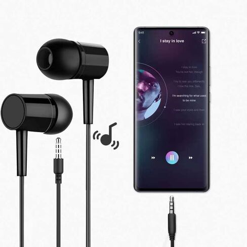 2 Packs（Black+White Wired Earbuds, in-Ear Headphones, 3.5mm Jack Corded Earphone Plug in Earbuds, Earphones with Microphone, Videoconference, for Android, Desktop Compute in Saudi Arabia