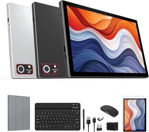Newest Android 14 Tablet 2024 10 Inch Tablets, 128GB+8(4+4Expand)GB/512GB Expandable, Octa-Core Tablet with 13MP+5MP Dual Camera, 7000mAh Battery, 2 in 1 Tablet with Keyboard/Mouse/Stylus/Case/GPS in Saudi Arabia
