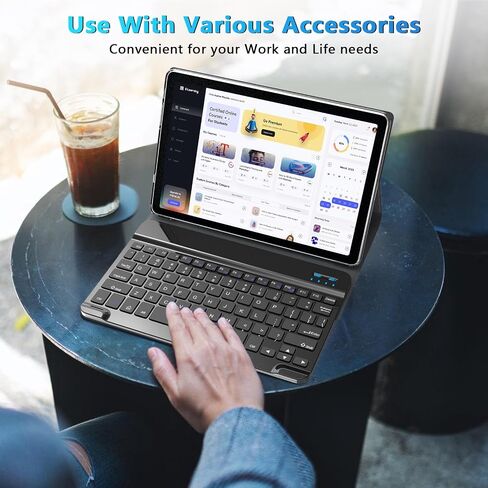 Newest Android 14 Tablet 2024 10 Inch Tablets, 128GB+8(4+4Expand)GB/512GB Expandable, Octa-Core Tablet with 13MP+5MP Dual Camera, 7000mAh Battery, 2 in 1 Tablet with Keyboard/Mouse/Stylus/Case/GPS in Saudi Arabia