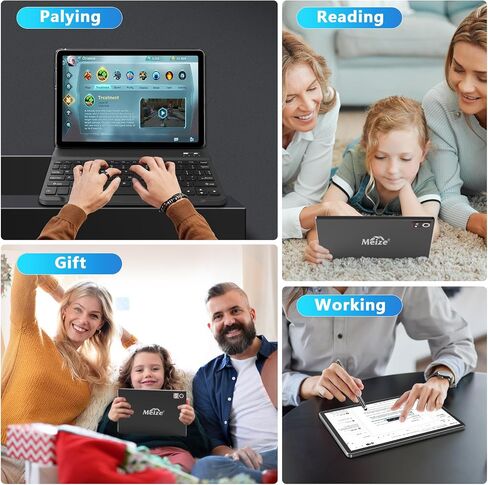 Newest Android 14 Tablet 2024 10 Inch Tablets, 128GB+8(4+4Expand)GB/512GB Expandable, Octa-Core Tablet with 13MP+5MP Dual Camera, 7000mAh Battery, 2 in 1 Tablet with Keyboard/Mouse/Stylus/Case/GPS in Saudi Arabia
