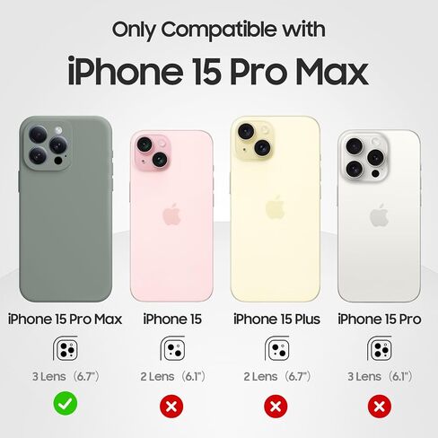 Designed for iPhone 15 Pro Max Case, Compatible with MagSafe, with Privacy Screen Protectors X2, Full Camera Protection, Silicone Shockproof Protective Slim Phone Case 6.7", Light Brown in Saudi Arabia