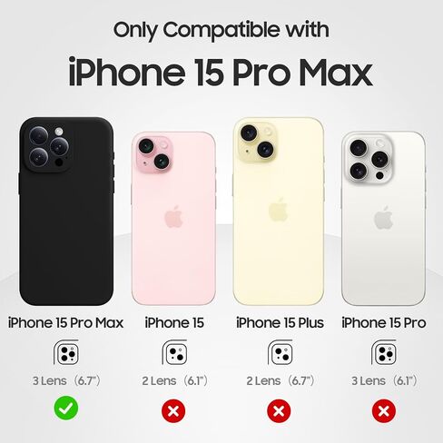 حافظة مصممة لهاتف iPhone 15 Pro Max، متوافقة مع MagSafe، مع واقيات شاشة الخصوصية X2، حماية كاملة للكاميرا، حافظة هاتف نحيفة واقية مقاومة للصدمات من السيليكون مقاس 6.7 بوصات، بني فاتح in Saudi Arabia