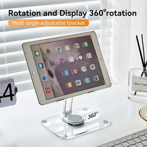 Tablet Stand,Adjustable Tablet Holder for Desk,Foldable Aluminium for iPad Stand Dock Holder for iPad Air 5/4/Mini 6/Mini 5/10.2/Pro 12.9/Pro 11,Portable Monitor（4-12.9inch） in Saudi Arabia