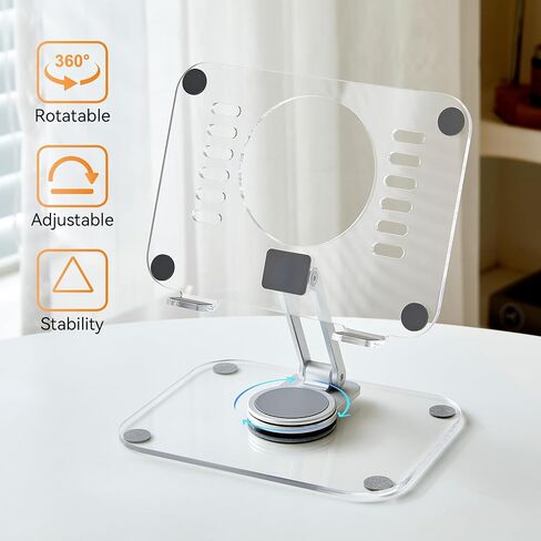 Tablet Stand,Adjustable Tablet Holder for Desk,Foldable Aluminium for iPad Stand Dock Holder for iPad Air 5/4/Mini 6/Mini 5/10.2/Pro 12.9/Pro 11,Portable Monitor（4-12.9inch） in Saudi Arabia