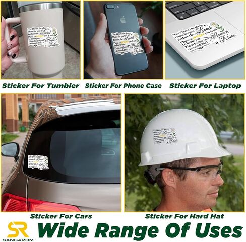 (3PCS) Christian Faith Sticker Jeremiah 29:11 Bible Verse Quotes Decal, Jesus God Scripture Die Cut Waterproof Vinyl Sticker for Water Bottle Tumbler Hard Hat Helmet Car Laptop Gift (2 Inches) in Kuwait