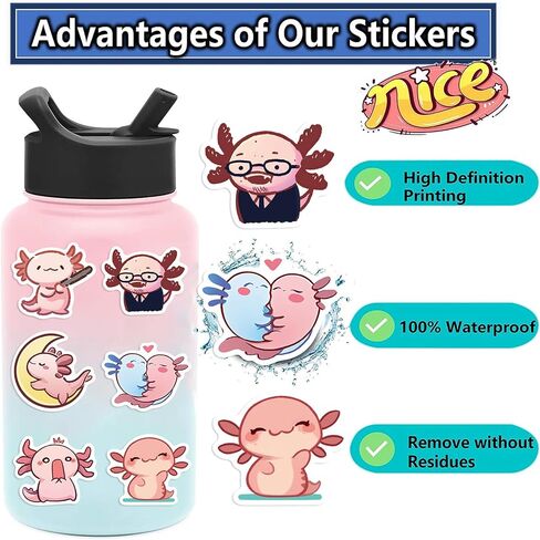110Pcs Cute Animal Bunny Stickers for Water Bottles Funny Laptop Luggage Computer Scrapbooking Teens Girls Boys Adults Waterproof Aesthetic Sticker Small Vinyl Decals (Rabbit) in Saudi Arabia