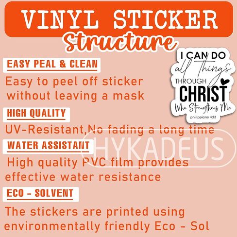 (3Pcs) I Can Do All Things Through Christ Who Strengthens Me Heart Sticker Christian Bible Verse Stickers Inspirational Words Decals for Books Laptops Phones Tumblers Water Bottles Size 3 x 2.5 Inch in Saudi Arabia